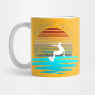 Retro Sunset with Surfer on the Ocean Waves Mug